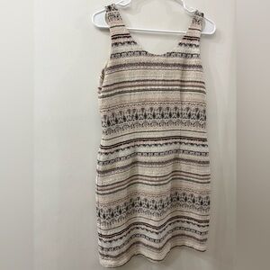 Paper Crown NWT Beige and Black Patterned sleeveless  Dress - medium